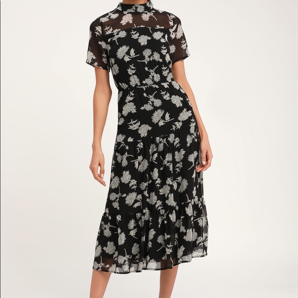 Lulus Floral Dressed Up Floral Midi Dress